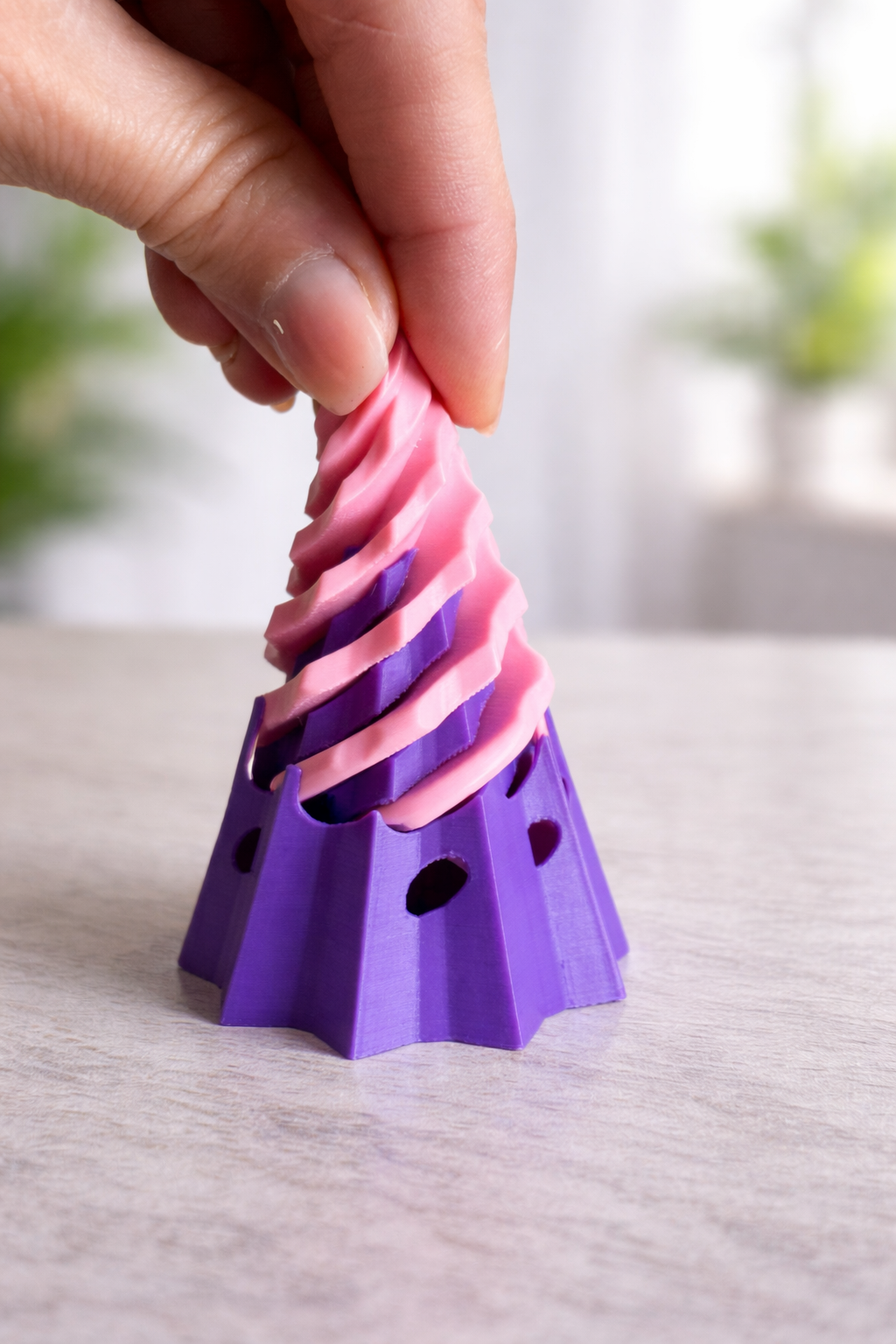 Spiral Cone Fidget Toy | 3D Printed Twist Tower | Satisfying Desk Toy | Sensory Toy | Unique Gift
