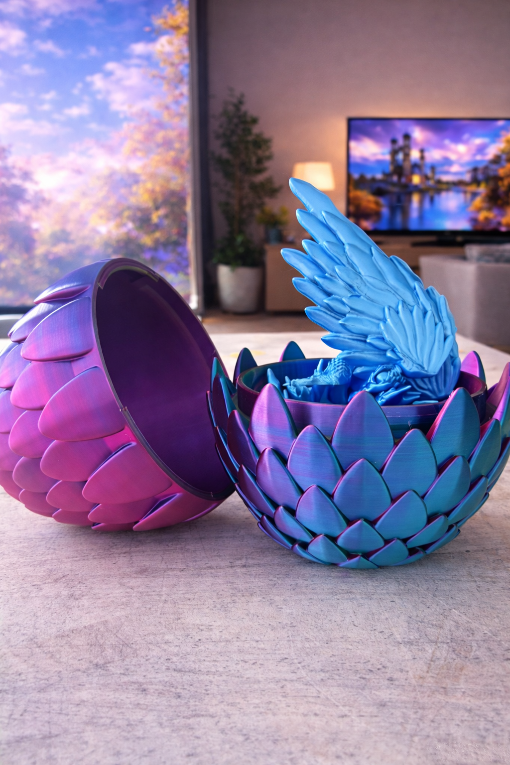 Giant Dragon Egg Container with Hidden Winged Dragon – Fantasy Collectible